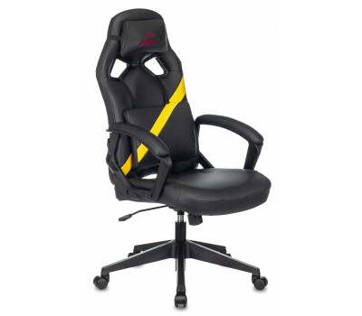 Кресло игровое Zombie DRIVER черный/желтый эко.кожа с подголов. крестовина пластик