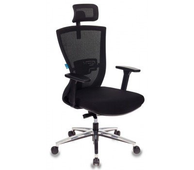 Кресло руководителя Бюрократ MC-815-H черный сетка/ткань с подголов. крестовина алюминий