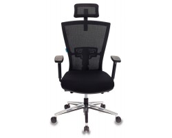 Кресло руководителя Бюрократ MC-815-H черный сетка/ткань с подголов. крестовина алюминий-foto2