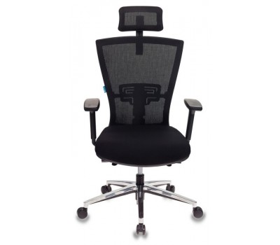 Кресло руководителя Бюрократ MC-815-H черный сетка/ткань с подголов. крестовина алюминий