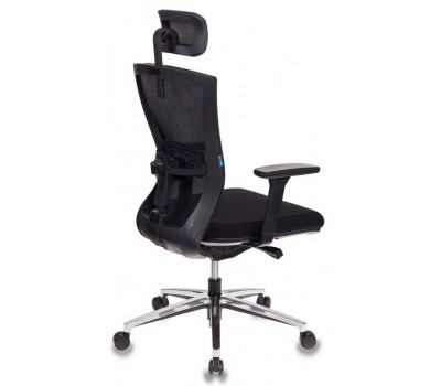 Кресло руководителя Бюрократ MC-815-H черный сетка/ткань с подголов. крестовина алюминий