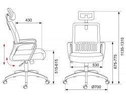 Кресло Бюрократ MC-201-H черный TW-01 TW-11 сетка/ткань с подголов. крестовина пластик-foto6