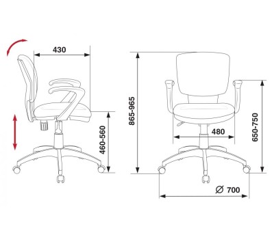 Кресло Бюрократ CH-636AXSN Bahama темно-серый крестовина пластик