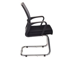 Кресло Бюрократ MC-209 темно-серый TW-04 сиденье черный TW-11 сетка/ткань полозья металл хром-foto3