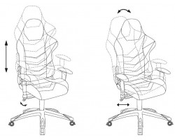 Кресло игровое Бюрократ CH-773N одна подушка черный/красный искусственная кожа-foto6