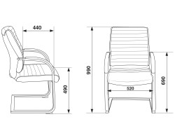 Кресло Бюрократ T-8010-Low-V на полозьях черный искусственная кожа-foto5