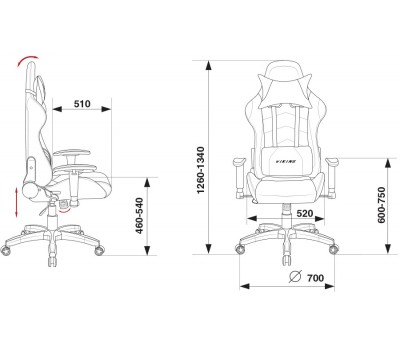 Кресло игровое Бюрократ CH-778 две подушки черный/синий искусственная кожа