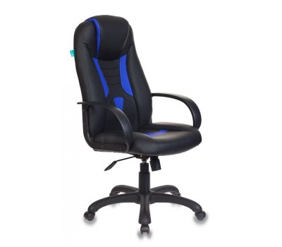 Кресло игровое Zombie Viking-8 черный/синий эко.кожа крестовина пластик