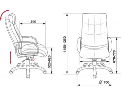 Кресло руководителя Бюрократ CH-824 темно-серый искусственный нубук-foto6