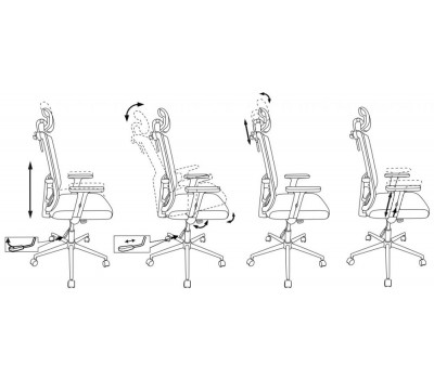 Кресло руководителя Бюрократ MC-W612-H серый BM-10 Bahama сетка/ткань крестовина хром (пластик белый)