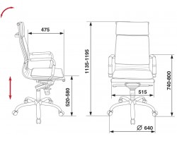 Кресло руководителя Бюрократ CH-993MB слоновая кость искусственная кожа крестовина хром-foto6