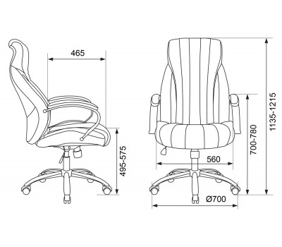 Кресло руководителя Бюрократ CH-S870 черный искусственная кожа