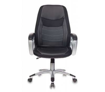 Кресло руководителя Бюрократ T-9910N черный искусственная кожа (пластик серебро)