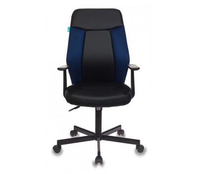 Кресло Бюрократ CH-606 черный/синий искусст.кожа/ткань крестовина металл Кресло Бюрократ CH-606 черный/синий искусст.кожа/ткань крестовина металл