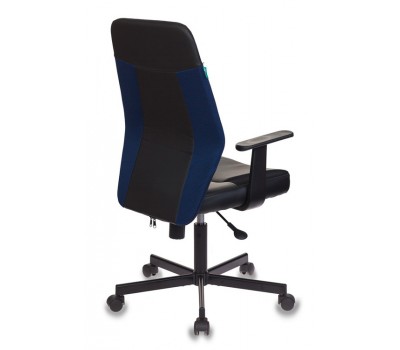 Кресло Бюрократ CH-606 черный/синий искусст.кожа/ткань крестовина металл Кресло Бюрократ CH-606 черный/синий искусст.кожа/ткань крестовина металл