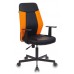 Кресло Бюрократ CH-606 черный/оранжевый искусст.кожа/ткань крестовина металл