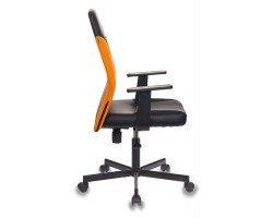 Кресло Бюрократ CH-606 черный/оранжевый искусст.кожа/ткань крестовина металл-foto3