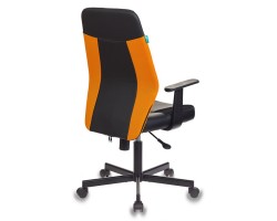 Кресло Бюрократ CH-606 черный/оранжевый искусст.кожа/ткань крестовина металл-foto4