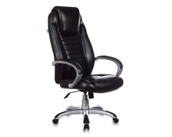 Кресло руководителя Бюрократ T-9923 темно-коричневый Lincoln 221 искусственная кожа (пластик серебро)