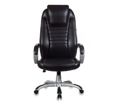 Кресло руководителя Бюрократ T-9923 темно-коричневый Lincoln 221 искусственная кожа (пластик серебро)