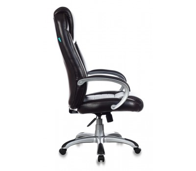 Кресло руководителя Бюрократ T-9923 темно-коричневый Lincoln 221 искусственная кожа (пластик серебро)