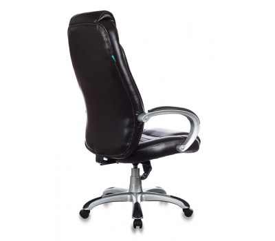 Кресло руководителя Бюрократ T-9923 темно-коричневый Lincoln 221 искусственная кожа (пластик серебро)