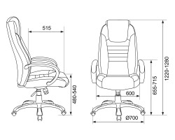 Кресло руководителя Бюрократ T-9923 темно-коричневый Lincoln 221 искусственная кожа (пластик серебро)-foto6