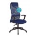 Кресло руководителя Бюрократ KB-8N синий TW-05N TW-10N сетка/ткань с подголов. крестовина пластик