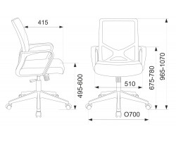 Кресло Бюрократ MC-101 спинка сетка черный TW-01 сиденье черный 26-B01-foto5