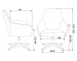 Кресло Бюрократ CH-390 черный крестовина алюминий-foto5
