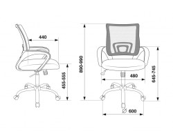 Кресло Бюрократ CH-695NSL темно-серый TW-04 сиденье черный TW-11 сетка/ткань крестовина металл хром-foto5
