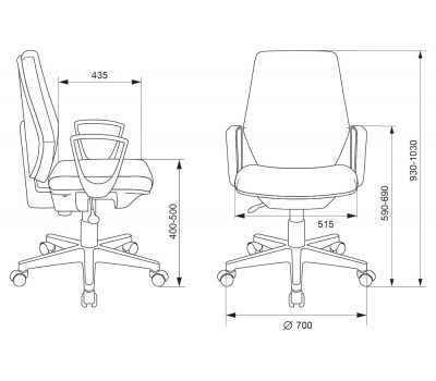 Кресло Бюрократ CH-545 черный 26-28