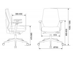 Кресло Бюрократ CH-545 черный 26-B01 крестовина алюминий-foto6