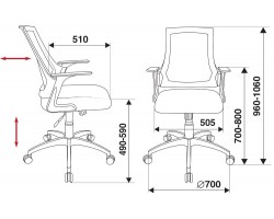 Кресло Бюрократ CH-500 черный сиденье черный TW-11 сетка/ткань крестовина пластик-foto2