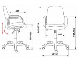 Кресло Бюрократ CH-808AXSN-Low низкая спинка черный 10-11-foto5