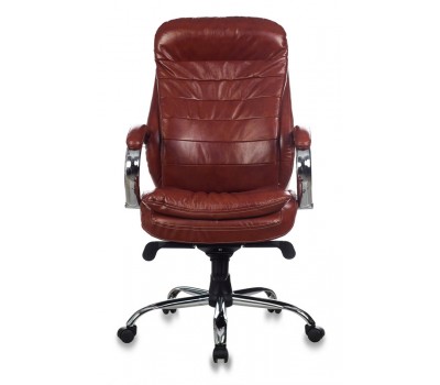 Кресло руководителя Бюрократ T-9950AXSN сиденье коричневый кожа/кожзам крестовина хром