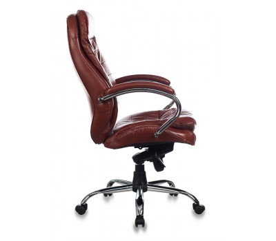 Кресло руководителя Бюрократ T-9950AXSN сиденье коричневый кожа/кожзам крестовина хром