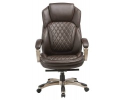 Кресло руководителя Бюрократ T-9915 коричневый рец.кожа/кожзам крестовина пластик пластик золото-foto2