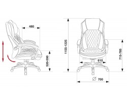 Кресло руководителя Бюрократ T-9915 коричневый рец.кожа/кожзам крестовина пластик пластик золото-foto3