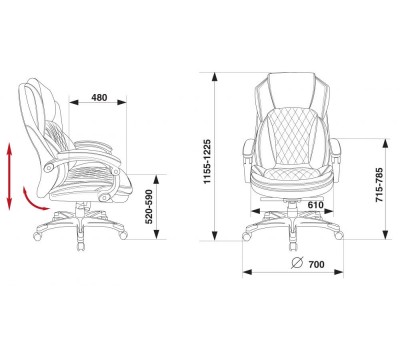 Кресло руководителя Бюрократ T-9915 коричневый рец.кожа/кожзам крестовина пластик пластик золото Кресло руководителя Бюрократ T-9915 коричневый рец.кожа/кожзам крестовина пластик пластик золото