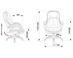 Кресло руководителя Бюрократ T-9919 черный рец.кожа/кожзам крестовина пластик пластик серебро-foto5
