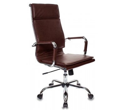 Кресло руководителя Бюрократ Ch-993 коричневый искусственная кожа крестовина металл хром
