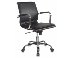 Кресло руководителя Бюрократ Ch-993-Low черный эко.кожа низк.спин. крестовина металл хром
