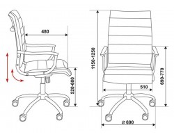 Кресло руководителя Бюрократ Ch-994 слоновая кость искусственная кожа крестовина металл хром-foto4