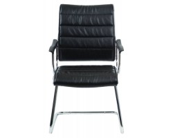 Кресло Бюрократ Ch-994AV черный искусственная кожа низк.спин. полозья металл хром-foto2