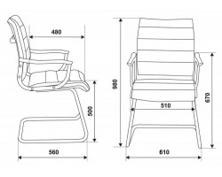 Кресло Бюрократ Ch-994AV слоновая кость искусственная кожа низк.спин. полозья металл хром-foto2
