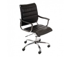 Кресло руководителя Бюрократ Ch-994AXSN черный искусственная кожа низк.спин. крестовина металл хром