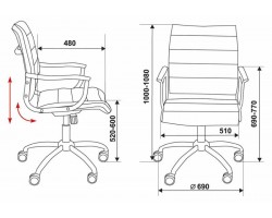 Кресло руководителя Бюрократ Ch-994AXSN черный искусственная кожа низк.спин. крестовина металл хром-foto5