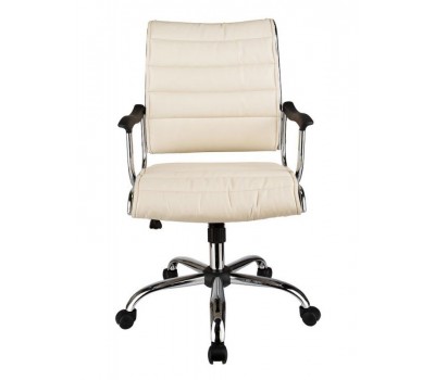 Кресло руководителя Бюрократ Ch-994AXSN слоновая кость эко.кожа низк.спин. крестовина металл хром