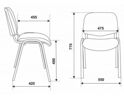 Стул Бюрократ Виси черный C-11 на ножках металл черный-foto4
